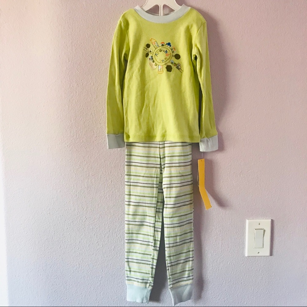 New vintage multicolored Little Guys organic cotton pajama set